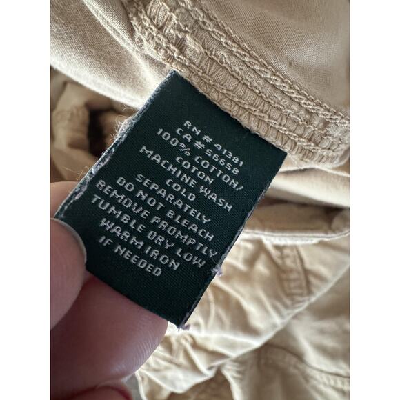 Lauren Ralph Lauren Pants Womens 10 Khaki Utility Safari Ruched Tie - Picture 9 of 9